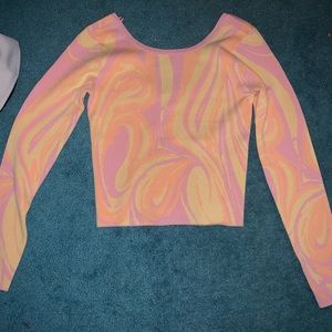Knit marble design, long sleeve shirt